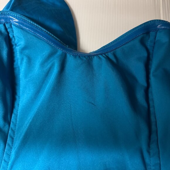 Anthropologie Hutch Bow Tube Top Womens XS Strapless Blue Smocking Zipper - Picture 6 of 8